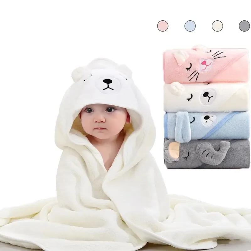 Hooded Bath Towel - Couverture-serviette à capuche en polaire corail
