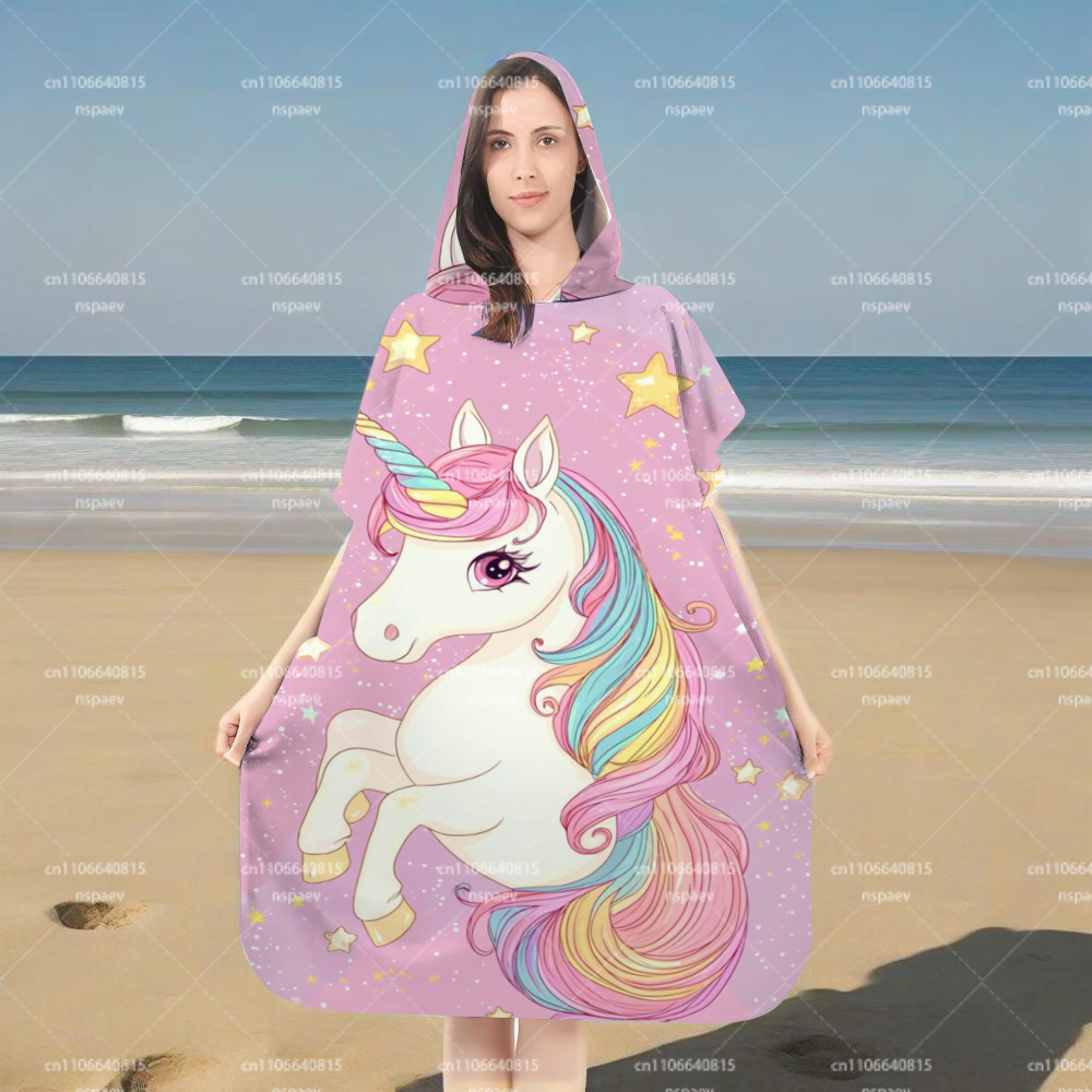 Peignoir à capuche licorne ros - Hooded Bath Towel avis et prix