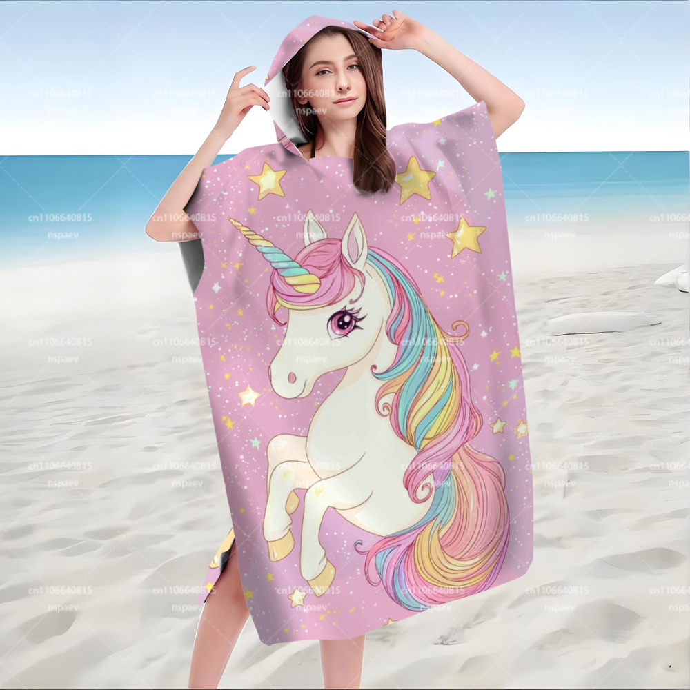 Peignoir à capuche licorne ros - Hooded Bath Towel avis et prix